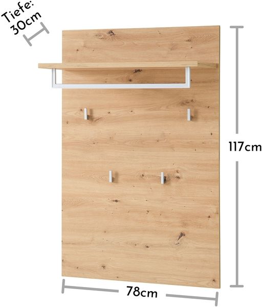 Garderoben-Set >Bari< (4-teilig) Schilfgrün / Eiche - 158x200x38cm (BxHxT) Bild 10
