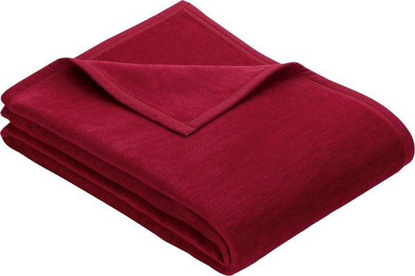Ibena Porto XXL Tagesdecke warm & waschbar, Baumwollmischung, Rot, 180x220 cm