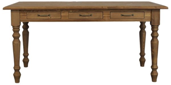 Rustikaler Esstisch im Landhausstil braun gewachst 160 cm