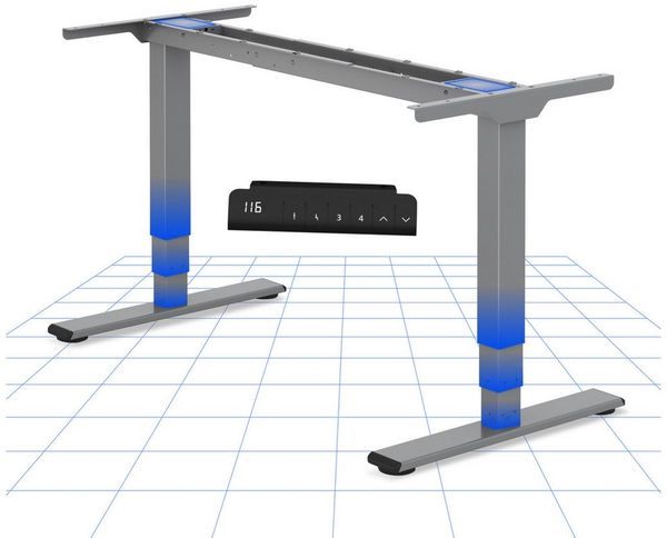 FLEXISPOT Schreibtisch Elektrisch höhenverstellbares Tischgestell (EC5 Serie) (Dual-Motor & 3-Fach-Teleskop & 4 Speicherhöhen), Antikollisionssystem, LED-Display, Max. Load: 100kg