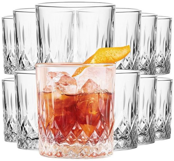 KONZEPT Gläser-Set Trinkgläser Set Wassergläser 4/6/12er Set für Cocktails, Softdrinks, 12-tlg, Glas-Set, 280 ml