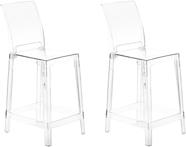 Set mit 2 Barstühlen WELLINGTON Transparent