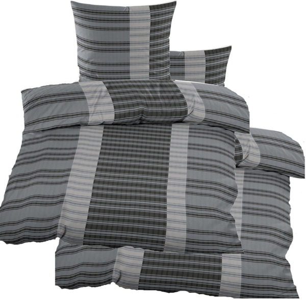 KH-Haushaltshandel Bettwäsche 4-tlg. Seersucker Bettwäsche 2x (135x200 +80x80 cm), Blüten, Seersucker, 4 teilig, grün, mit weißem Blütenmuster, bügelfrei