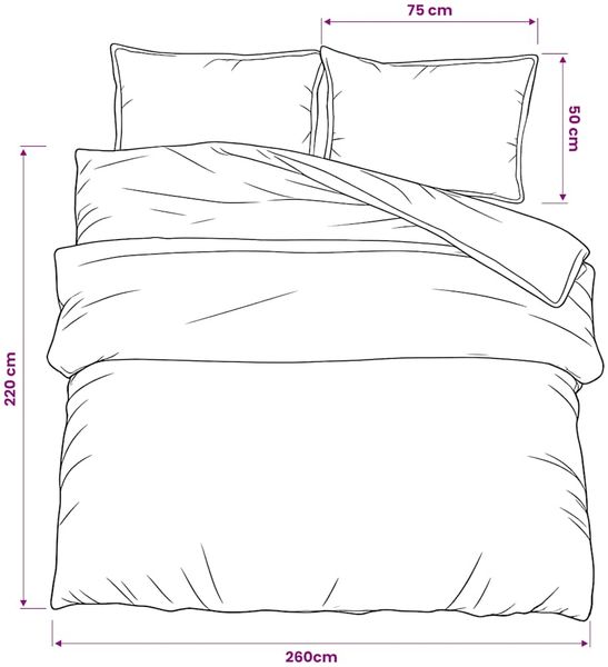 vidaXL Bettwäsche-Set, Baumwolle hellgrau, 260x220 cm Bild 6