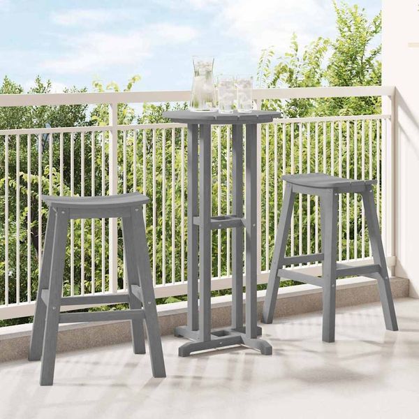 vidaXL Barhocker 2 pcs Hellgrau 52 x 43 x 73,5 cm HDPE 42006612