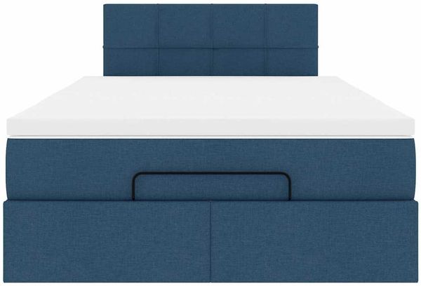 vidaXL Ottomane Bett mit Matratze & LEDs Blau 120x200 cm Stoff 3312304 Bild 8