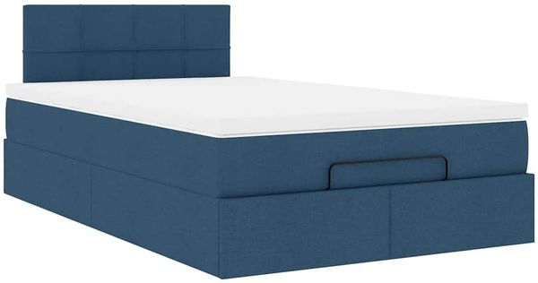 vidaXL Ottomane Bett mit Matratze & LEDs Blau 120x200 cm Stoff 3312304 Bild 7