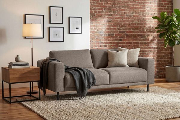 Home affaire 3-Sitzer Sveeva, B. 214 cm, schwarze Metallfüße, langlebiger Webstoff, mit Wellenunterfederung, viele Farben