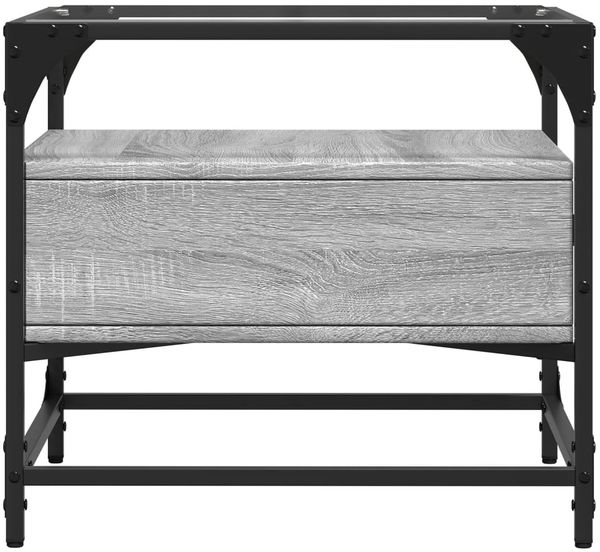 vidaXL Couchtisch mit Glasplatte Grau Sonoma 50x50x45 cm Stahl 846052 Bild 5