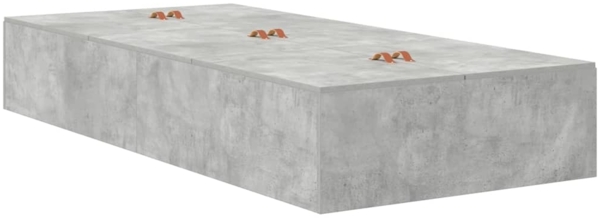 vidaXL Aufbewahrungsbettgestell Beton Grau 90 x 200 cm Holzwerkstoff 3335344