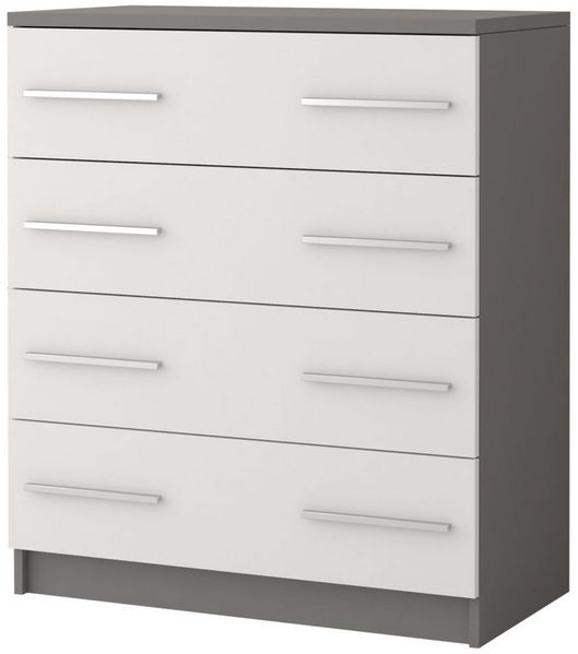 Deine Möbel 24 Kommode OLMO 02 Jugendzimmer Jugendmöbel in Weiß Weiß/Grau Weiß/Sonoma (Set, 1 St, Set), Sideboard Kindermöbel Kinderzimmer