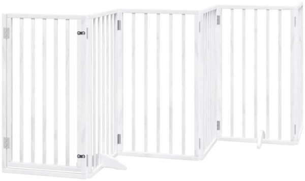 vidaXL Hundegitter mit Tür Faltbar 6 Paneele Weiß 300 cm Pappelholz 352183