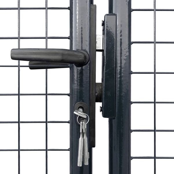 vidaXL Maschen-Gartentor verzinkter Stahl 400 x 175 cm Grau 143378 Bild 3
