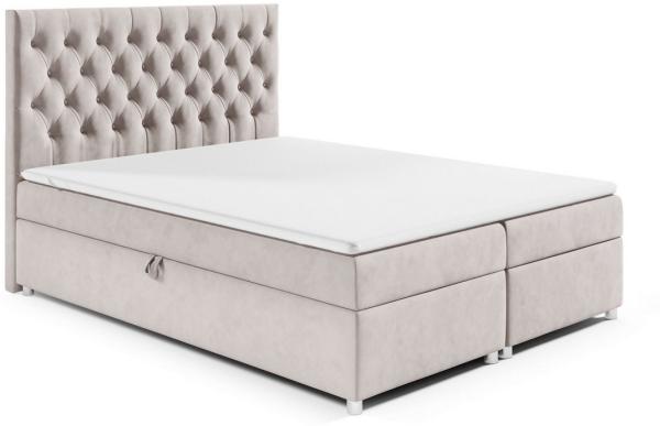 Best for Home Boxspringbett mit Bettkasten Doppelbett Trinity K14 Bonellfederkern inkl 7cm Topper (140x200 160x200 180x200 200x200 cm, Bonell-Matratze, gepolstertes Kopfteil, Polsterbett versch. Größen), mit oder ohne Topper, Flexible Liefermöglichkeit...