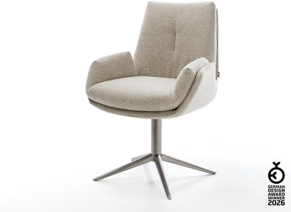 Drehstuhl Clea-Flex Webstoff Soft Beige Fußkreuz Graphit 360° drehbar Wippfunktion