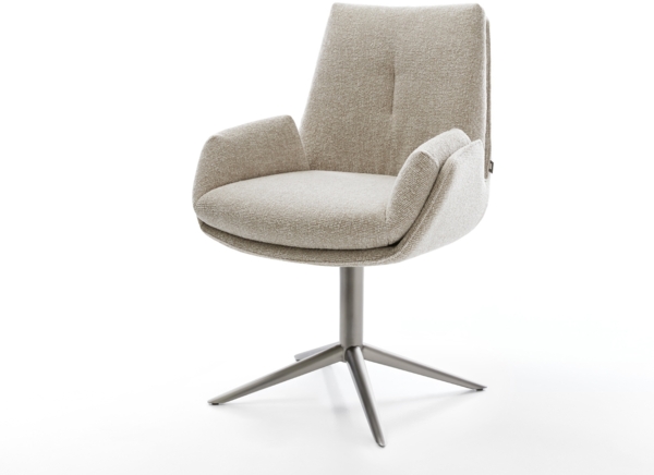 Drehstuhl Clea-Flex Webstoff Soft Beige Fußkreuz Graphit 360° drehbar Wippfunktion