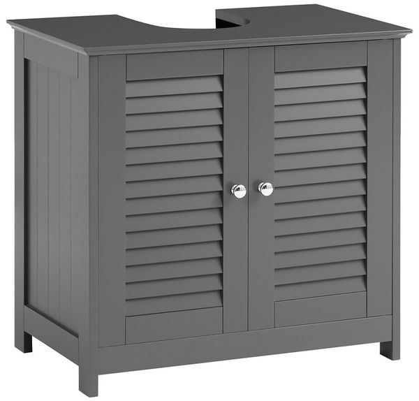SoBuy FRG237-II-DG Waschbeckenunterschrank, MDF, Lackiert, Dunkelgrau, 57 x 58 x 34 cm