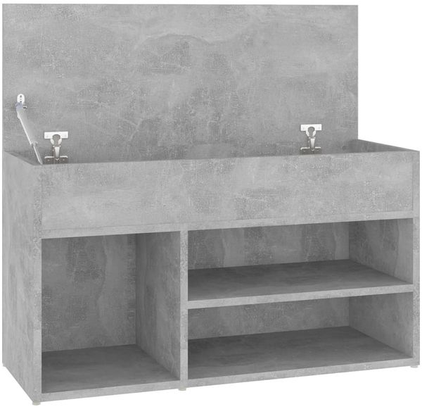 vidaXL Schuhbank Betongrau 80x30x45 cm Holzwerkstoff 808751 Bild 5