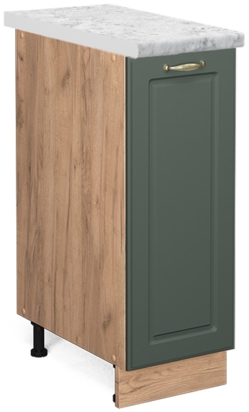 Apothekerschrank Fame-Line Grün-Gold Landhaus 30 cm , AP Marmor Vicco