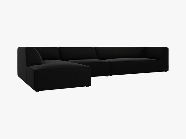 Micadoni Ecksofa Ruby 5-Sitzer Links Samt Salvador Schwarz Bild 3
