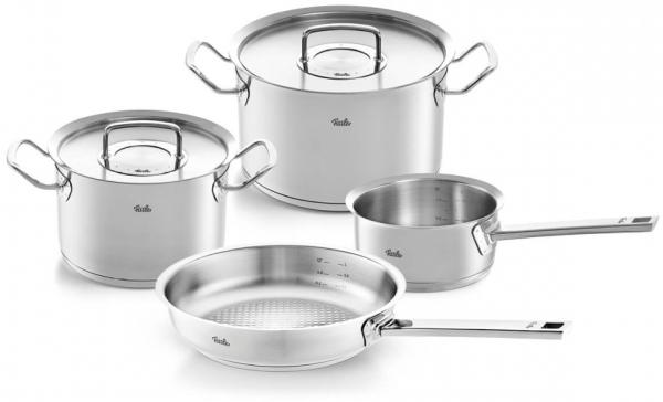 Fissler Original-Profi Collection Set 4-tlg. Mit Stielkasserolle und 24 cm Pfanne, Edelstahl 18/10, 084-378-04-000