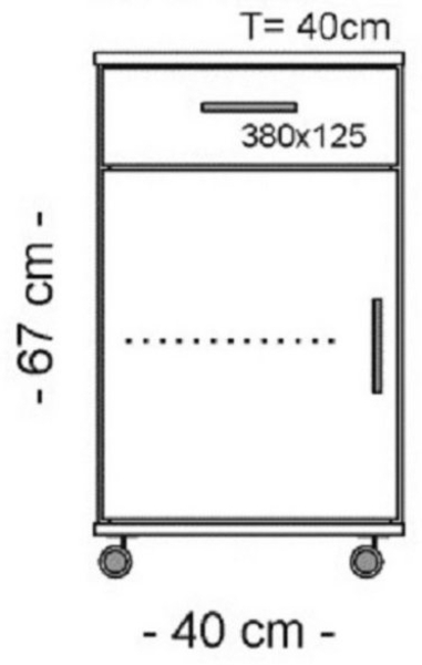 Rollcontainer Schubcontainer Bürocontainer Buche - (1956) Bild 2