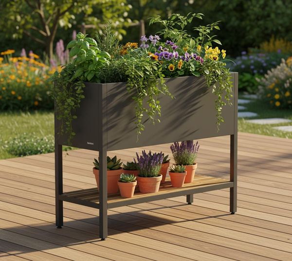 Herstera Garden Metall Deco Hochbeet | Anthrazit |
