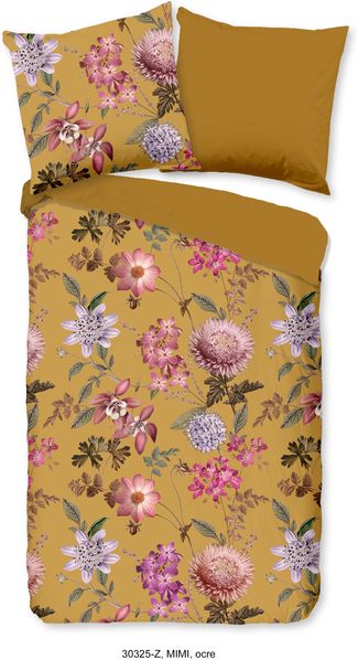 ZouZou Mako Satin Bettwäsche 2 teilig Bettbezug 155x220 cm Kissenbezug 80x80 cm Mimi Ochre