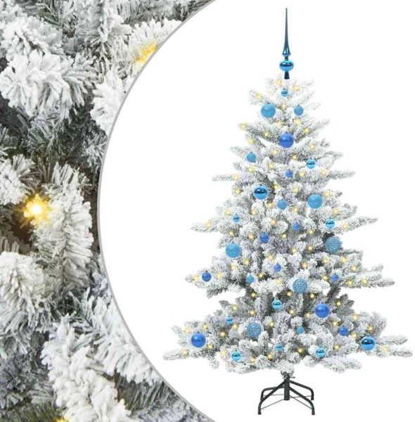 vidaXL Künstlicher klappbarer Weihnachtsbaum Weiß 150 cm PVC und Stahl 3397712