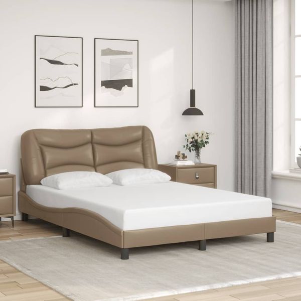 vidaXL Bettgestell ohne Matratze "Hvar" Cappuccino-Braun 140x200 cm Kunstleder 3208006