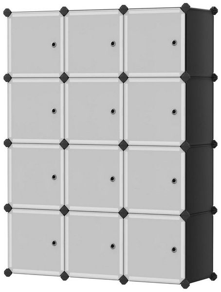 GarveeMore Kleiderschrank Kunststoff Kombinationsschrank12er-Würfel-Aufbewahrungsorganizer