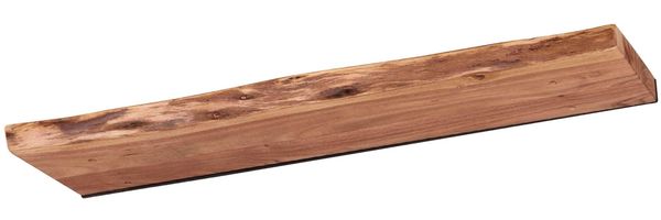 Wandregal Bord aus massivem Akazienholz, Baumkante Design, modern, natur, 90 cm