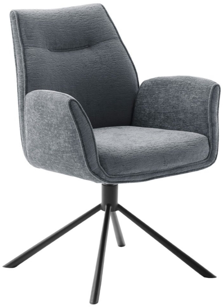 2er Set DIVERIA Esszimmerstuhl schwarz Stoffbezug 64cm x 90cm x 66cm