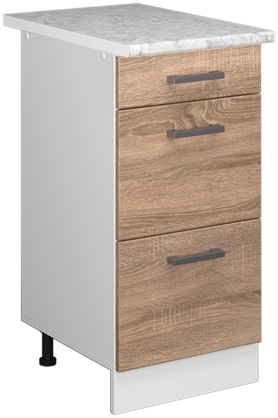 Unterschrank R-Line Sonoma 40 cm mit Schubladen Vicco