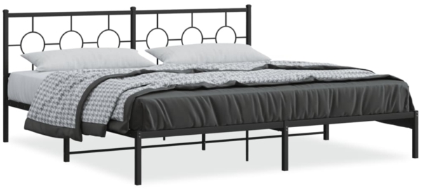 vidaXL Bettgestell mit Kopfteil Metall Schwarz 193x203 cm 376232