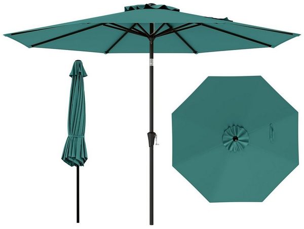 COSTWAY Sonnenschirm Gartenschirm, LxB: 300,00x300,00 cm, 30° neigbar, mit Kurbel, UV-Schutz