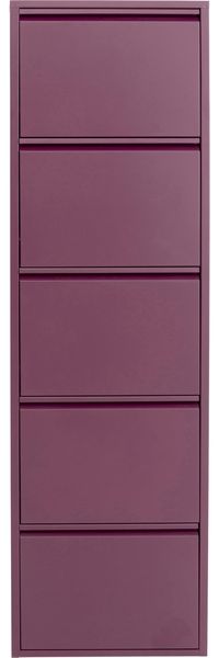 Kare Design Schuhschrank Caruso, Beere, 173 x 50 x 15 cm, Schuhablage, Schuhkipper, Schuhregal, mit 3 Klappen, für 6 Paar Schuhe, Stahl, Schmal, Platzsparend, Hoch, Eingangsbereich