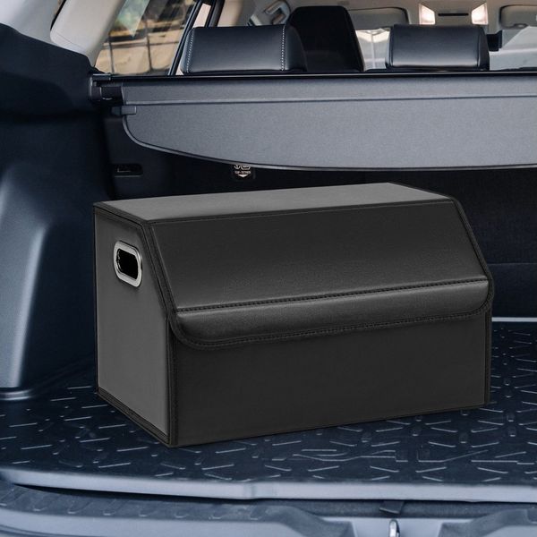 COSTWAY Aufbewahrungsbox, 35L Kofferraumtasche faltbar mit Deckel & Trennwand
