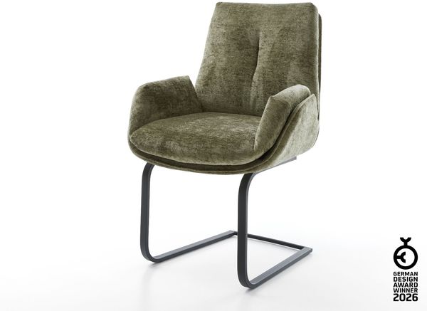 Freischwinger Clea-Flex Chenille Olive Freischwinger flach Schwarz
