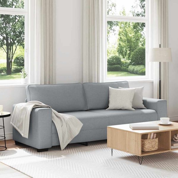 vidaXL 3-Sitzer-Sofa Hellgrau 220x77x82 cm Stoff 4105176