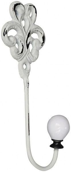 Chic Antique - Wandhaken Kleiderhaken Haken mit Porzellanknauf Weiß 64039119
