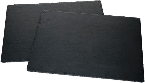 2x Schieferplatten 40x30 cm Tisch-Set Untersetzer Servierplatte Naturschiefer