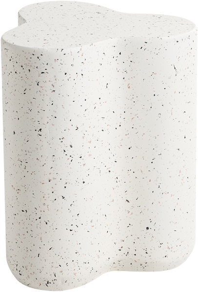 Beistelltisch TELLARO 32 cm 37 cm Terrazzo Optik Terrazzo Weiß