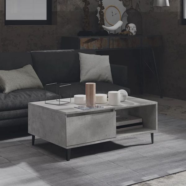 vidaXL Couchtisch, SPanplatte Betongrau, 90 x 60 x 35 cm