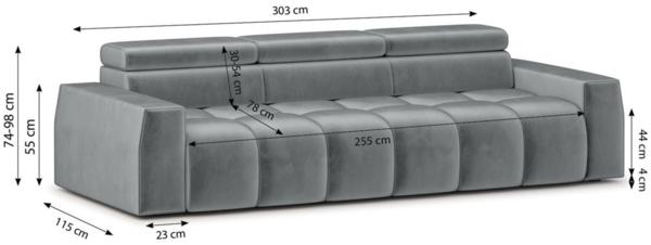Bigsofa Couchgarnitur DARCY Megasofa in Stoff Salvador Braun Bild 3