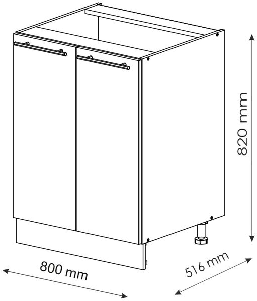 Spülenunterschrank Fame-Line Bordeaux Hochglanz 80 cm mit Regal, AP Marmor Vicco Bild 3
