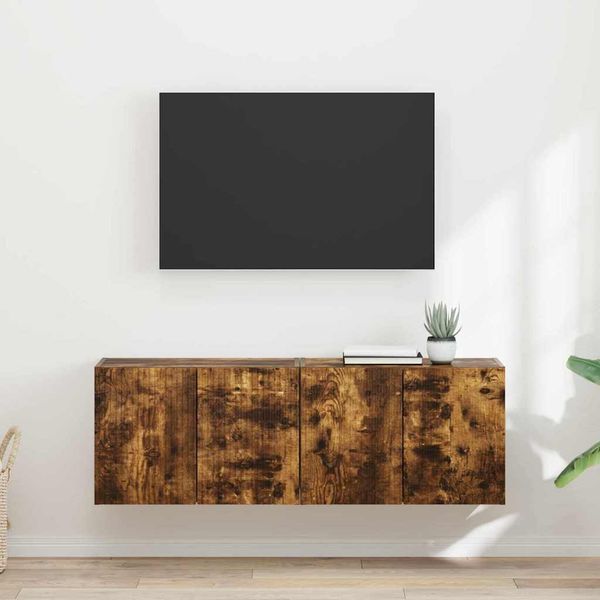 vidaXL TV-Wandschrank 2 pcs Geräucherte Eiche 59,5 x 31 x 40 cm 892340