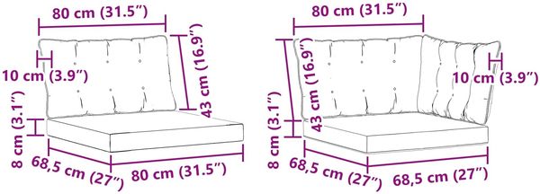 vidaXL Outdoor-Sofagarnitur mit Kissen 5 pcs Natürlich und Schwarz 3381420 Bild 11