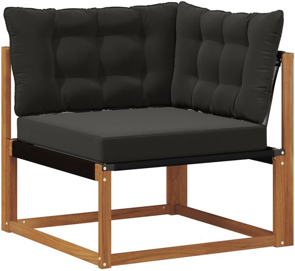 vidaXL Outdoor-Sofagarnitur mit Kissen 5 pcs Natürlich und Schwarz 3381420 Bild 4