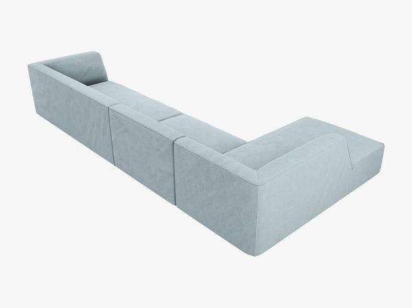Micadoni Ecksofa Ruby 5-Sitzer Links Kord Scala Hellblau Bild 5
